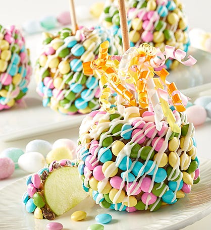 Happy Easter Caramel Apple with Candies 